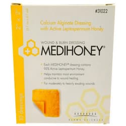 Derma Sciences 31022 Medihoney Calcium Alginate Dressing, 2