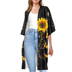 Uourmeti Womens Cardigans Lightweight Summer Outfits Short Sleeve Kimono Cover Ups Size S-4XL