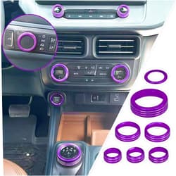 KUJOOY for Ford Maverick 2022 2023 2024 2025 Headlight Switch Knob Button Cover Trim Interior Accessories Aluminum 7pcs (Purple)