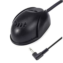 MICMXMO Car Microphone 3.5mm External Assembly Mic for Car Vehicle Head Unit Enabled Audio Stereo Radio Receiver GPS DVD, 3m Cable, Plug and Play