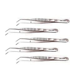 SurgiMac #317 College Cotton Dental Surgical Tweezers Set | Orthodontic Surgical Tools Dressing Pliers 6 | Professional Cotton Tweezers Diagnostic Instruments (5 Pack) Dental