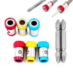 JFOGO 6 Pieces Magnetic Screw Ring With 2 Pieces Ph2 Screwdriver Bit Set,Magnetizer Screw Removable For 1/4 Inch/6.35mm Hex Screwdriver and Power Bits (MIX)
