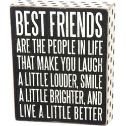 Primitives by Kathy Box Sign-Best Friends, 6x7 inches, Black, White