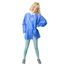 Sunrise Industries Sunlite Ultra 3800 Series Premium Disposable Lab Jackets, Pockets, Knit Collar & Cuffs, Hip Length, 10 Pack