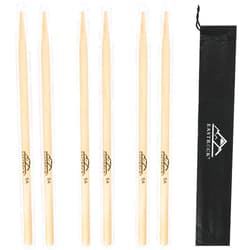 EASTROCK 5A Drum Sticks Nylon Tip 3 Pairs Maple Drumsticks for Kids Adults Drummers