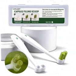 CAPSLogist Capsule Filling Spoon – Empty Pill Filler Tools Size 2 for Quickly Maker Empty Gel Capsules, Empty Scoops Tool