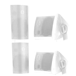 STUDIOFINIX 5.25 Inch 600W Outdoor Speakers Waterproof Wired, Passive Wall Mount Speakers for Patio Garage Home,2 Pairs (White)