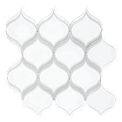 BUILDMYPLACE.COM BuildMyplace Element Ice Arabesque Glossy Glass Mosaic Floor and Wall Tile, 10 Pieces, Backsplash Tiles for Kitchen, Bathroom, Swimming Pool, Modern Living Room | Covers: 9.68 / sq. ft.