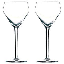 Amehla x The Educated Barfly Collection Coupe Glass Handblown Teardrop Nick and Nora Cocktail Glass - 6-ounce, Set of 2 Martini Glasses for Up Cocktails (Plain)