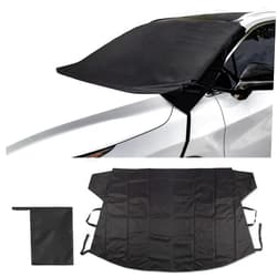 Amiss Windshield Cover for Ice and Snow, 600D Oxford Fabric Windshield Frost Cover, All Weather Winter Summer Car Snow Cover for Trucks and SUVs, Car Exterior Accessories - Black (70.8 x 47.2 Inch)