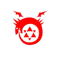 NINJAMO Full Metal Alchemist Ouroboros Black Vinyl Decal Sticker Art Decor for Room, Car, Laptop, Computer, Desk (Red)