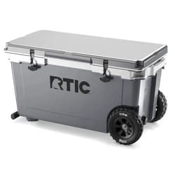 RTIC 72 Quart Ultra-Light Wheeled Cooler Hard Insulated Portable Ice Chest Box for Beach, Drink, Beverage, Camping, Picnic, Fishing, Boat, Barbecue, 30% Lighter Than Rotomolded Coolers