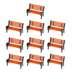 SING F LTD 10PCS 1:75 Scale Train Platform Park Street Seat Garden Bench Chairs Park Bench Model for Model Train Landscape Railway Miniature Pretend Dollhouse Decors