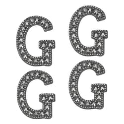 uxcell 10 Pcs Iron on Letter Patches, Letter G Rhinestone Alphabet Applique Rhinestone Pearl English Letter Sewing Patches for Clothing Hats Jeans Shoes DIY Craft, Black