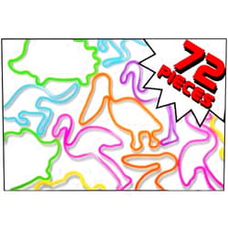 Bewild Silly Shaped Rubba Bandz Bracelets Bulk Pack (72 Peices)