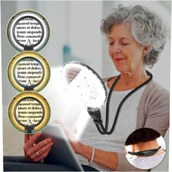 NZQXJXZ 30X 10X Magnifying Glass with Light, Large Hands Free Magnifying Glass for Reading, 3 Color LED Lights Flexible Gooseneck Magnifier for Close Work Reading Books Sewing (4.3in)