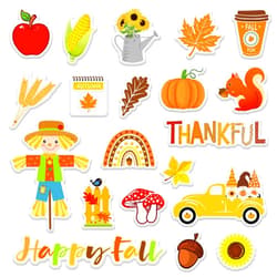 Whaline 40 Pcs Fall Thick Gel Clings Thanksgiving Window Gel Stickers Happy Fall Pumpkin Maple Leaves Removable Gel Decals for Autumn Thanksgiving Harvest Home Classroom Door Window Decor