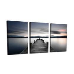 ARTISTIC PATH Dock Picture Coastal Artwork Painting: Pier Boardwalk Wall Art Print on Canvas for Bedroom Walls (11