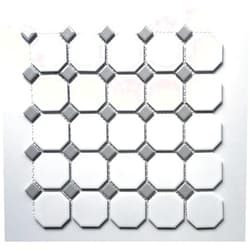 Squarefeet Depot Retro Octagon Porcelain Mosaic Floor and Wall Tile, 12