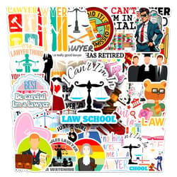 Jictegb 50pcs Lawyer Stickers Attorney Waterproof Vinyl Decals for Water Bottles Laptop Luggage Cup Mobile Phone Computer Skateboard Refrigerator Wardrobe Guitar Car Motorcycle Bike Décor (Lawyer)