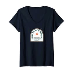 Tout Wear Chattanooga Valley Womens Chattanooga Valley Georgia Retro Style Peach State V-Neck T-Shirt