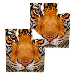 ALAZA Amur Tiger Animal Face Towels Cotton Washcloths Set,Soft Absorbent Quick Dry Face Cloths,Multi-Purpose Fingertip Towels for Bathroom,Hotel,Travel,12'' x 12'' (2 Pack)