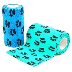 AUPCON Vet Wrap Cohesive Bandages Bulk Self Adhesive Bandage Wrap Self Adherent Wrap Non-Woven for Dogs Pet Animals & Ankle Sprains & Swelling 3 Inch x 5 Yards (2 Pack Lack Blue & Blue)