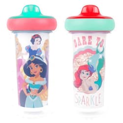 The First Years Disney Princess Kids Insulated Sippy Cups - Dishwasher Safe Spill Proof Toddler Cups - Ages 12 Months and Up - 9 Ounces - 2 Count