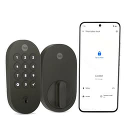 Yale Matte Black Keyed Deadbolt Smart Lock with Google Matter, YRD510-MT1-BLK