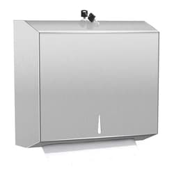 TOBEFORT Comercial Paper Towel Dispenser Wall Mount, Stainless Steel Hand Towel Dispenser with Lock, Trifold/C Fold Paper Towel Holder for Bathroom Kitchen Office Public Places, Large Capacity Tissue Holder