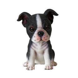 Pacific Giftware Boston Terrier Puppy Statue, Black and White Realistic Resin Dog Figurine, Hand-Painted Pet Sculpture, Cute Small Dog Collectible, Home and Garden Decor 5.75