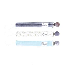 Copper Pearl Pacifier Clip 3-Pack: Premium Knit Binky Clips for Baby Girls and Boys - Stylish Stainless Steel Pacifier Holder Clip - Baby Pacifier Clips for No More Floor Drops - Chip