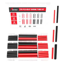 RED WOLF Waterproof Red and Black Heat Shrink Tubing Kit 270PCS, 3:1 Shrinkage Ratio, Adhesive Lined Electrical Cable Harness Heat Shrink Tube Marine Grade for Wire Wrap Connection Insulation