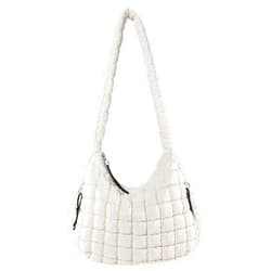 StilvollMao Quilted Tote Bag for Women - Large Puffer Shoulder Bag with Zipper and 2 Small Packages