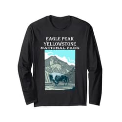 Eagle Peak Yellowstone National Park Artwear Eagle Peak Yellowstone National Park Wyoming Hiking Outdoors Long Sleeve T-Shirt