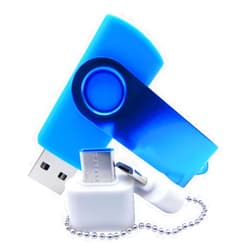 Kingdowin 4GB USB Flash Drives Memory Sticks Thumb Drive with OTG & USB C/Type C Adaptors (Blue)