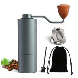 DiseZeit Manual Coffee Grinder, 6-Axis Stainless Steel Burr, Portable Espresso Manual Coffee Grinder,15-25g Capacity Coffee Grinder Manual with Adjustable Settings, Brush&Storage Bag Included