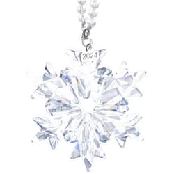 Mimorou Christmas Snowflake Crystal Ornaments 2024 Annual Edition Christmas Tree Ornaments Snowflake Crystal Ice Pendant for Wedding Xmas Party Hanging Winter Home(Transparent)