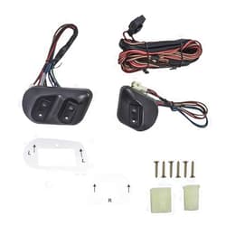 Brock Replacement Universal Joker Style Electric Power Window Roll Up Switch Kit Angled Design with Bezels, Switch & Wiring Harness Compatible with 2-Door Models