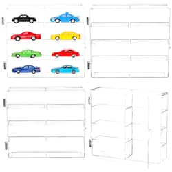 Homaisson 1/64 Scale Matchbox Car Display Case, 32 Toy Cars Storage Organizer, Clear Display Case for Toy Cars Matchbox Cars, 6.5 X 7.5 X 1.6 Inch, 4Pack