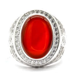 Dinuo Agate Stone Ring for Men Silver Ring Set Cubic Zirconia(CZ) Onyx Stone Luxury Vintage Wedding Band Jewelry