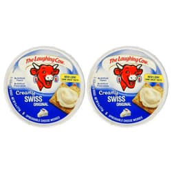 The Laughing Cow, Spreadable Cheese Wedges, 6oz Round (Pack of 4) (Choose Flavor Below) (Creamy Original Swiss)