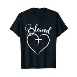 Maria's Jesus Has My Back Faith Tees Blessed Heart Cross Jesus Has My Back Faith Christian T-Shirt