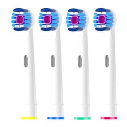 Zegupal Replacement Toothbrush Heads Compatible with Oral B Braun, 4Pack 3D White Electric Toothbrush Heads Refill