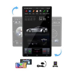 KSPIV Tesla Style Android Car Stereo for Universal Manual Rotation 90°4+32GB in Dash Video Multimedia Player Head Unit GPS Navigation Radio Receiver 13.6 Inch HD Screen with Wireless Carplay Android Auto