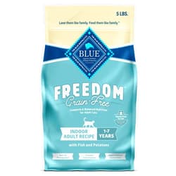 Blue Buffalo Freedom Grain-Free Adult Dry Cat Food, Complete & Balanced Nutrition for Indoor Cats, Made with Natural Ingredients, Fish Recipe, 5-lb. Bag