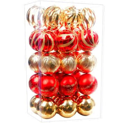 BSTDECOR Christmas Ball Ornaments, 30 pcs 2.36” Christmas Shatterproof Balls Ornaments Set Red and Gold for Xmas Tree Christmas Tree Decorations Sets Hanging Baubles Ornaments for Wedding Party