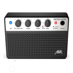 AKLOT Mini Bass Amp Small Bass Guitar Amplifier 10W Portable Recharged Electric Bass Amp BT Speaker with Dual Channel & Aux in Jack