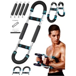 Vivixin Adjustable Twister Arm Trainer, 4 Spring Chest and Arm Exerciser with 30-110 lbs Resistance, Detachable Home Gym Equipment with Poster