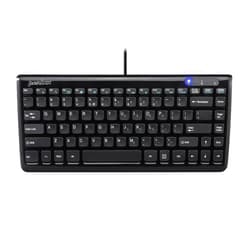 Perixx PERIBOARD-407B US, Wired USB Mini Keyboard with 11 Hot Keys - Glossy Black - US English Layout